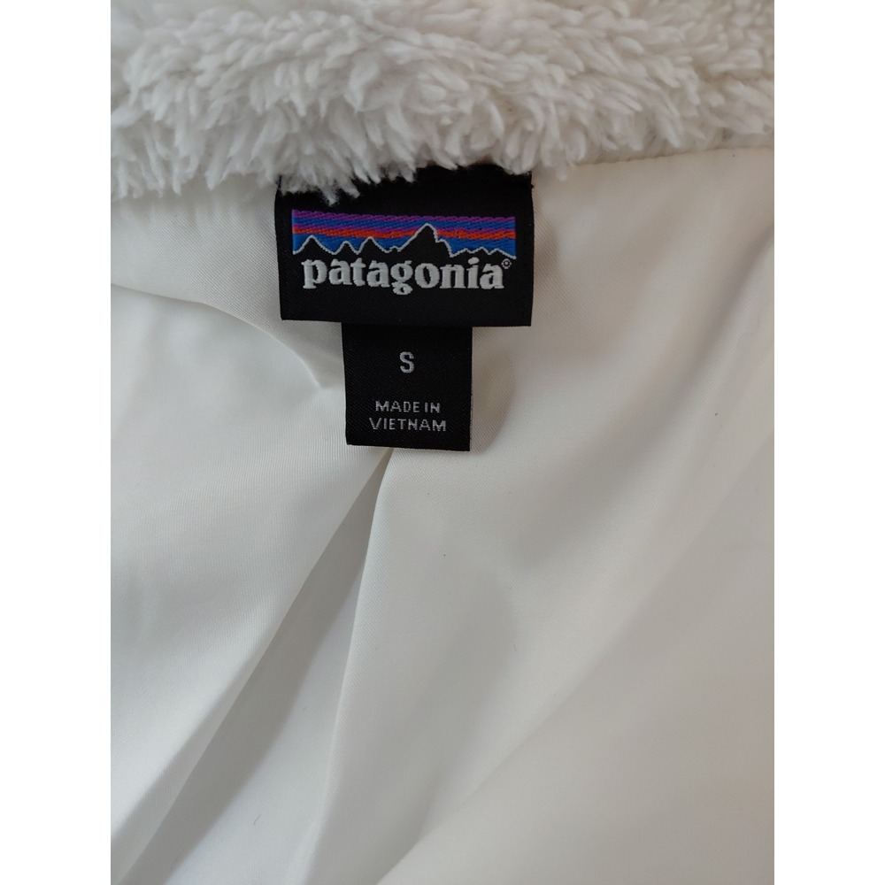 Patagonia Los Gatos Sherpa Vest Womens Small White Fuzzy Fleece Full Zip Gorp - Picture 4 of 7